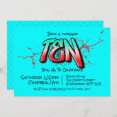 Bright Graffiti 10 Einladung (Vorne/Hinten)