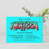 Bright Graffiti Dreizehn Einladung (Stehend Vorderseite)