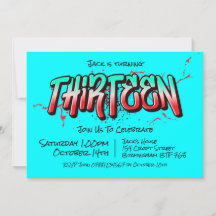 Bright Graffiti Dreizehn Einladung