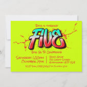 Bright Graffiti Five Einladung (Vorderseite)