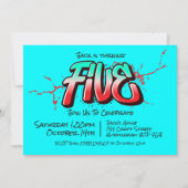 Bright Graffiti Five Einladung (Vorderseite)