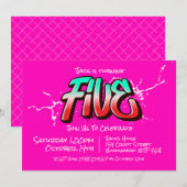 Bright Graffiti Five Einladung (Vorne/Hinten)