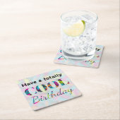 Bright Graffiti Neon Effekt Total Cooler Geburtsta Rechteckiger Pappuntersetzer (Vor Ort)