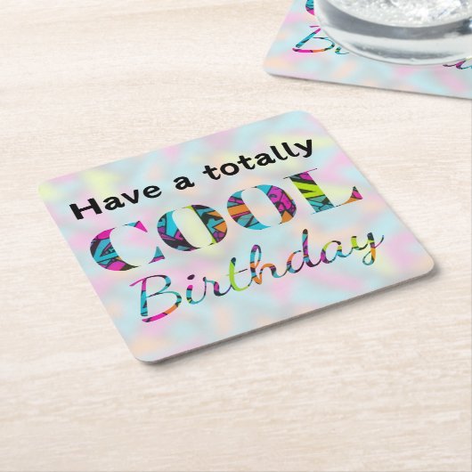 Bright Graffiti Neon Effekt Total Cooler Geburtsta Rechteckiger Pappuntersetzer (angewinkelt)