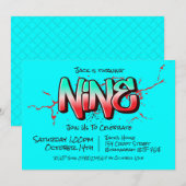 Bright Graffiti Nine Einladung (Vorne/Hinten)