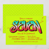 Bright Graffiti Seven Einladung (Vorne/Hinten)