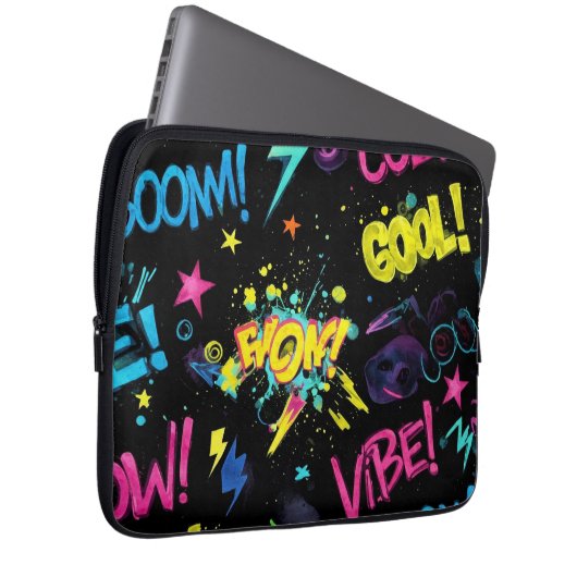 Bright Graffiti von Natasha Us Laptopschutzhülle (Vorne Rechts)