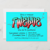 Bright Graffiti Zwölf Einladung (Vorderseite)