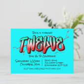 Bright Graffiti Zwölf Einladung (Stehend Vorderseite)