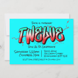 Bright Graffiti Zwölf Einladung