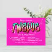 Bright Graffiti Zwölf Einladung (Stehend Vorderseite)