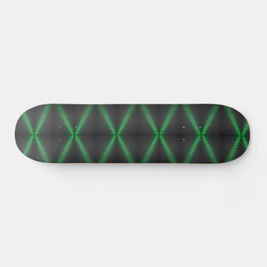 Bright Green and Black Hi Tech Pattern Skateboard (Horizontal)