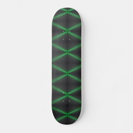 Bright Green and Black Hi Tech Pattern Skateboard (Vorderseite)