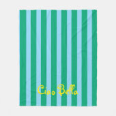 Bright Green and Blue Stripes | Ciao Bella Fleecedecke (Vorderseite)