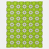 Bright green and white floral patterned fleecedecke (Vorderseite)