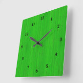 Bright Green Bamboo Holz Grain Look Quadratische Wanduhr (Winkel)