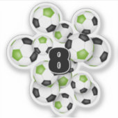 bright green black soccer balls personalized aufkleber (Vorderseite)