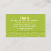 Bright Green Blätter Muster Business Card Visitenkarte (Rückseite)