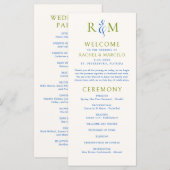 Bright Green Blue Simple Monogram Programm (Vorne/Hinten)