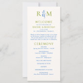 Bright Green Blue Simple Monogram Programm (Vorderseite)
