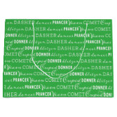 Bright Green Christmas Gift Bag | Santa's Reindeer Große Geschenktüte (Vorderseite)