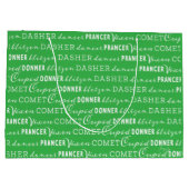 Bright Green Christmas Gift Bag | Santa's Reindeer Große Geschenktüte (Rückseite)