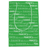 Bright Green Christmas Gift Bag | Santa's Reindeer Mittlere Geschenktüte (Vorderseite)