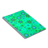 Bright Green Flower Power Pattern Notizblock (Rechte Seite)