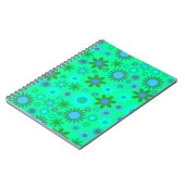 Bright Green Flower Power Pattern Notizblock (Linke Seite)