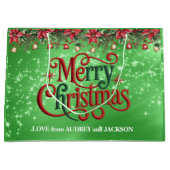 Bright Green frohe Weihnachten Große Geschenktüte (Vorderseite)