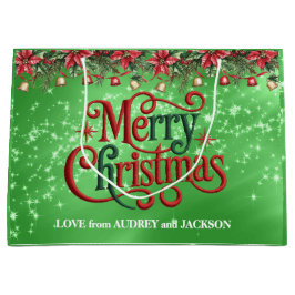 Bright Green frohe Weihnachten Große Geschenktüte