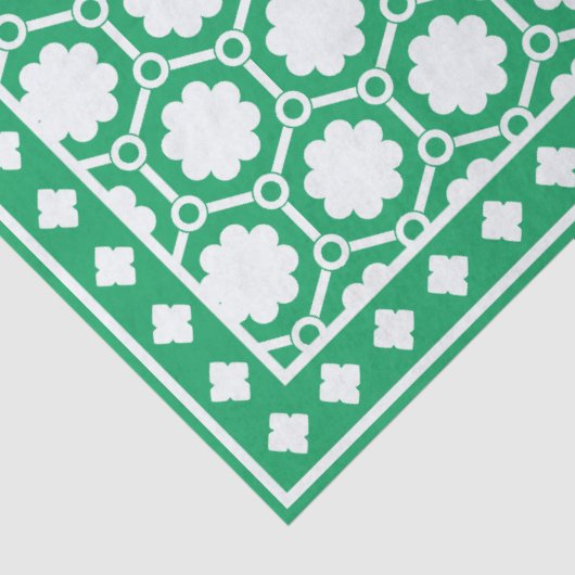 Bright Green Geometric Bone Inlay Decoupage Paper Seidenpapier (Detail)