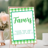 Bright Green Gingham Favors Tischnummer