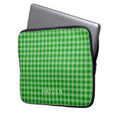 Bright Green Gingham Pattern Personalisiert Laptopschutzhülle (Vorderseite Links)