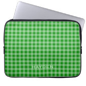 Bright Green Gingham Pattern Personalisiert Laptopschutzhülle (Vorderseite)
