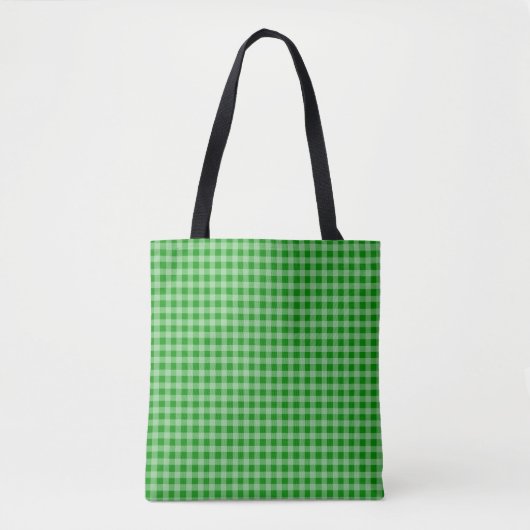 Bright Green Gingham Pattern Tasche (Vorderseite)