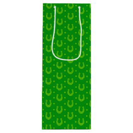 BRIGHT GREEN IRISH CELTIC HORSESHOS GESCHENKTÜTE FÜR WEINFLASCHEN