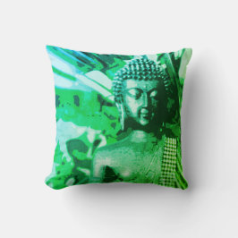 Bright Green Ombre Buddha Meditation Zen Kissen
