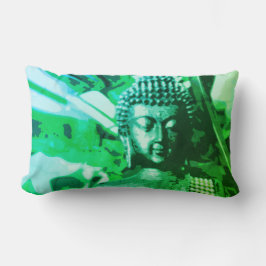 Bright Green Ombre Buddha Meditation Zen Lendenkissen