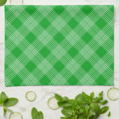 Bright Green Plaid Checked Pattern Geschirrtuch (Gefaltet)