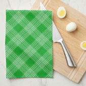 Bright Green Plaid Checked Pattern Geschirrtuch (Viertel Falte)