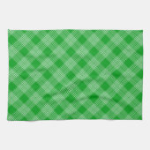 Bright Green Plaid Checked Pattern Geschirrtuch (Horizontal)