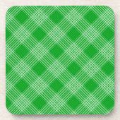 Bright Green Plaid Checked Pattern Getränkeuntersetzer (Vorderseite)