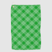 Bright Green Plaid Checked Pattern Golfhandtuch (Vorderseite)