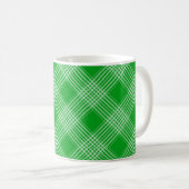 Bright Green Plaid Checked Pattern Kaffeetasse (VorderseiteRechts)