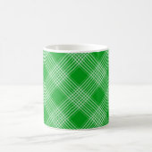 Bright Green Plaid Checked Pattern Kaffeetasse (Mittel)