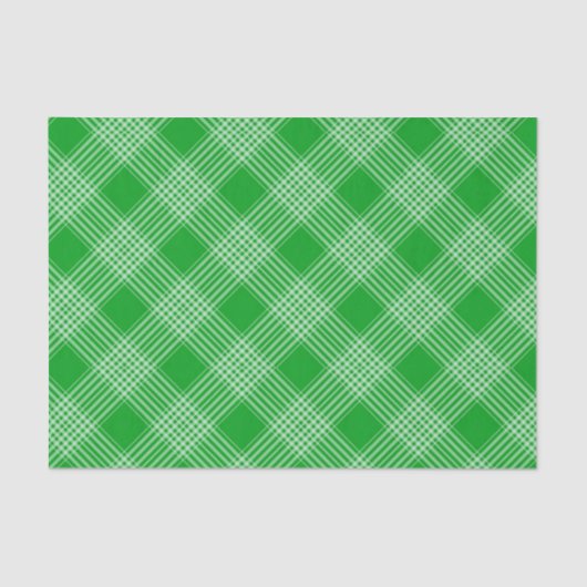 Bright Green Plaid Checked Pattern Seidenpapier (Vorderseite)