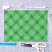 Bright Green Plaid Checked Pattern Seidenpapier (Handwerk)