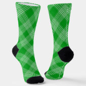 Bright Green Plaid Checked Pattern Socken (Gewinkelt)
