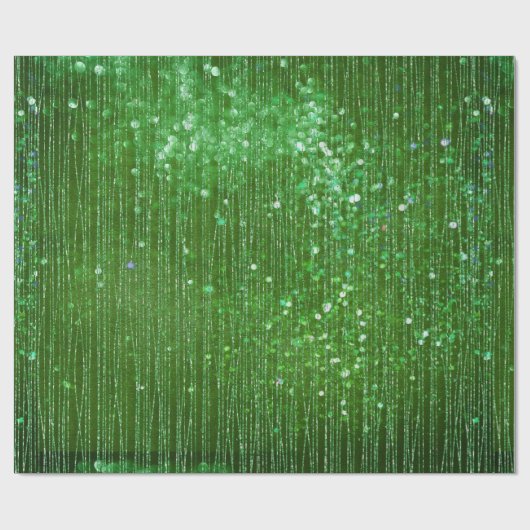 Bright Green Sparkle Glittery Geschenkpapier (Flach)